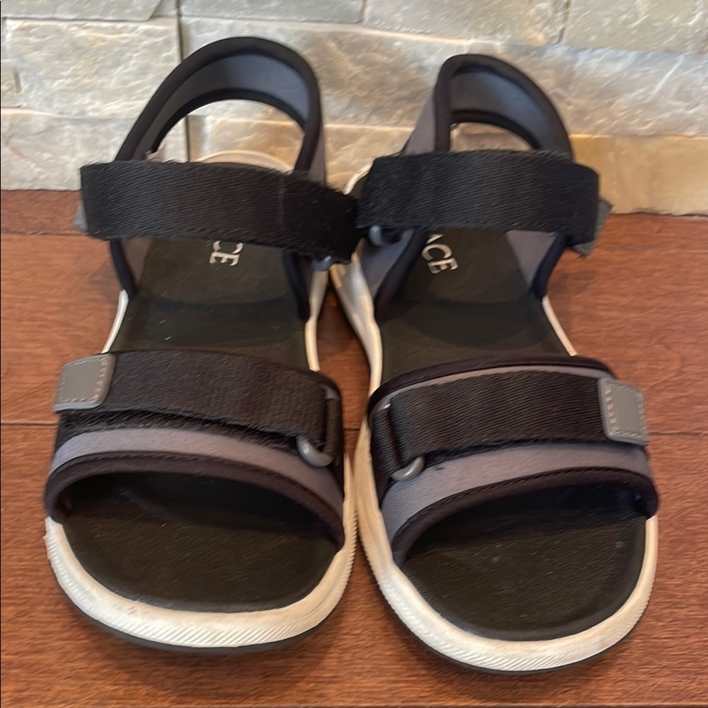 Black and Gray Sandals